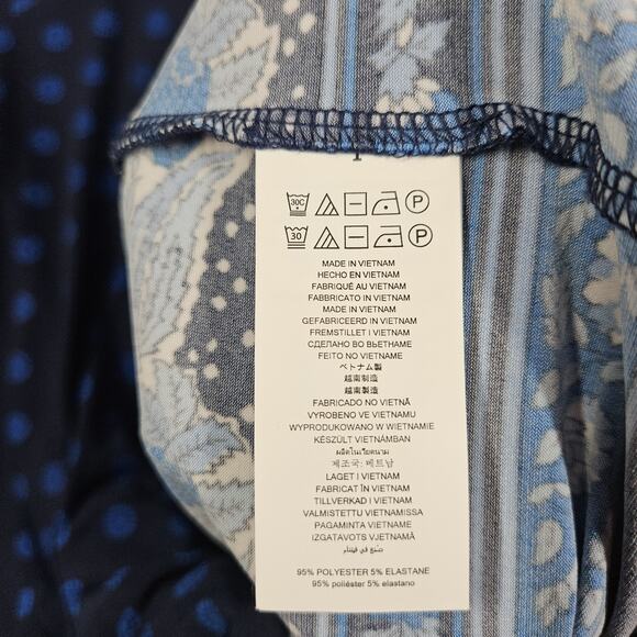 Michael Michael Kors Blouse Womens 2X Blue Office Career Church Keyhole Plus - Picture 5 of 9